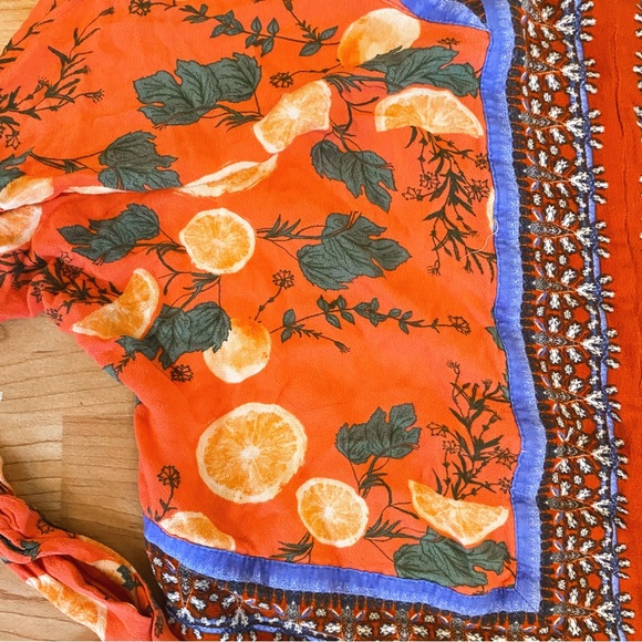 Free People Orange & Flowers Tie Crop Cardigan - Picture 9 of 9